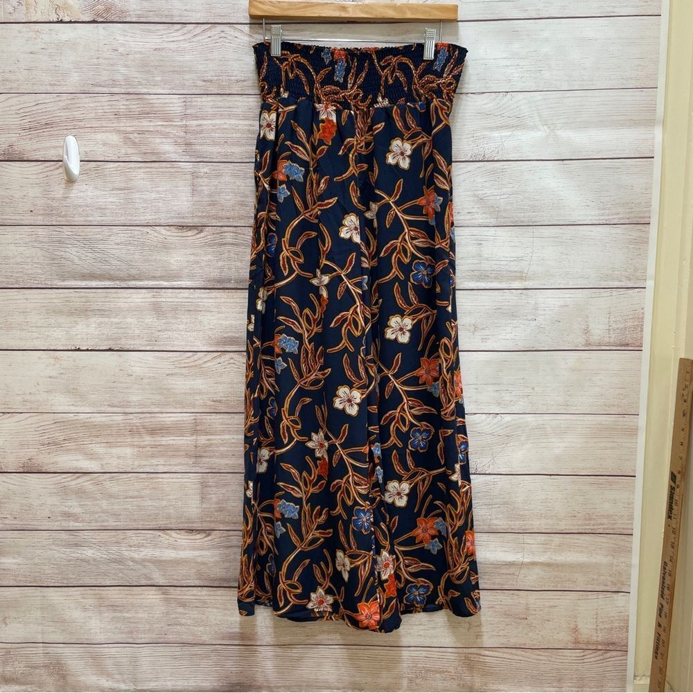 SIENNA‎ SKY WIDE LEG MAXI PALAZZO PANTS IN NAVY BLUE FLORAL